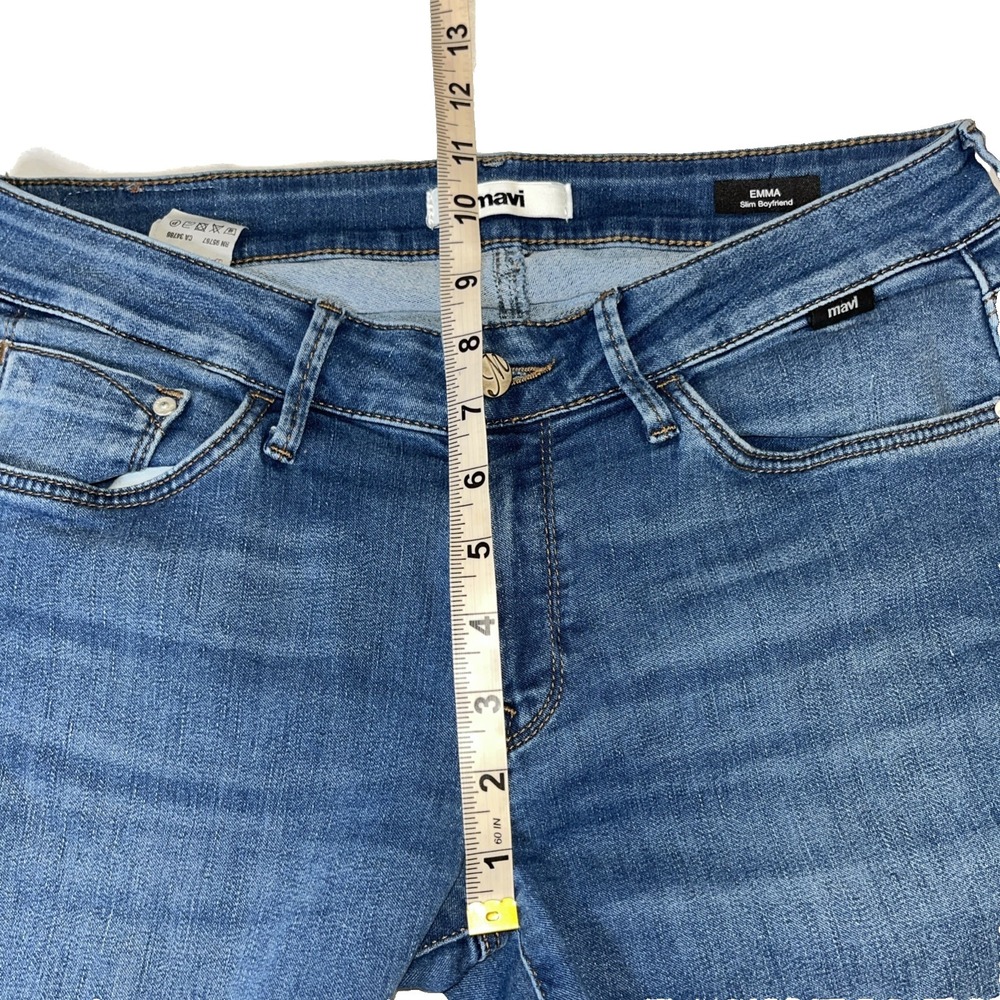 Mavi Jeans Emma Slim Boyfriend Jeans Womens 28x32 Blue Denim Low Rise - Picture 4 of 8